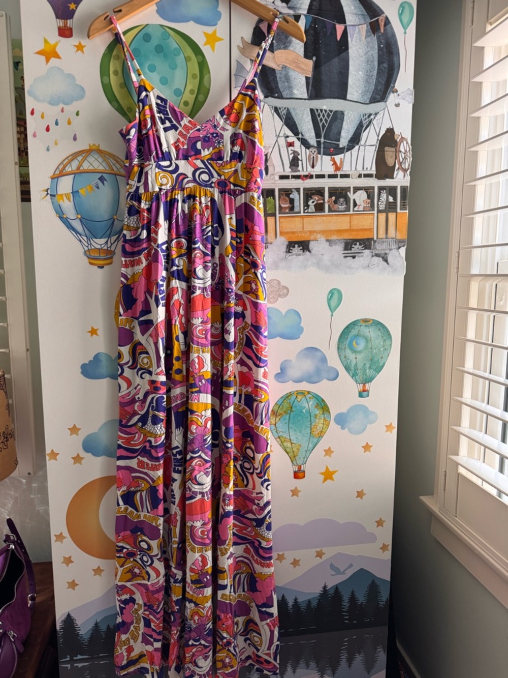 Modcloth retro environmental maxi dress xs